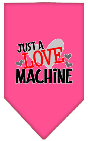 Love Machine Screen Print Bandana Bright Pink Large