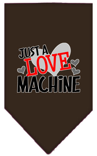 Love Machine Screen Print Bandana Cocoa Small