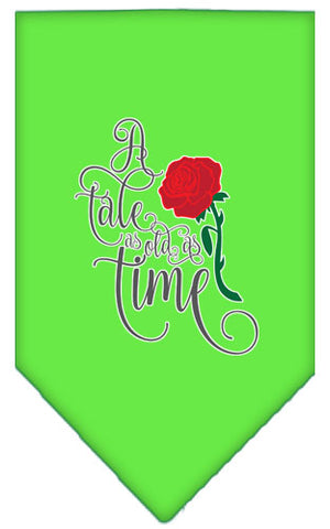 Timeless Tale Screen Print Bandana Lime Green Large