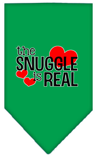 The Snuggle Is Real Screen Print Bandana Emerald Green Large