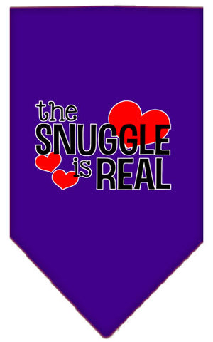 The Snuggle Is Real Screen Print Bandana Purple Large