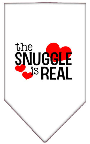 The Snuggle Is Real Screen Print Bandana White Large