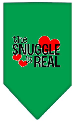 The Snuggle Is Real Screen Print Bandana Emerald Green Small