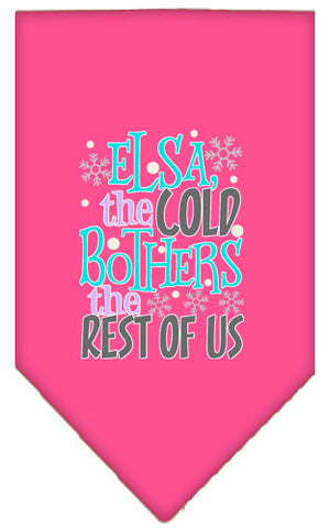 Elsa, The Cold Screen Print Bandana Bright Pink Large