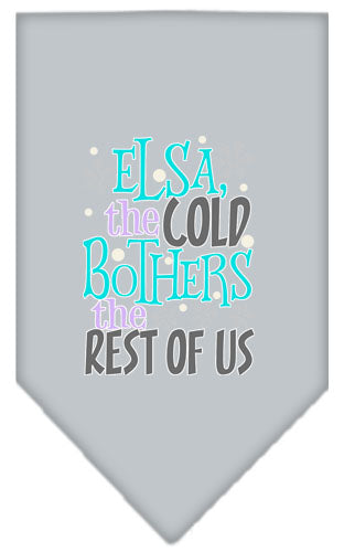 Elsa, The Cold Screen Print Bandana Grey Large