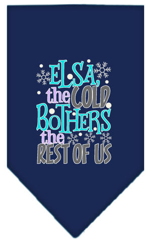 Elsa, The Cold Screen Print Bandana Navy Blue Large