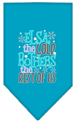 Elsa, The Cold Screen Print Bandana Turquoise Large