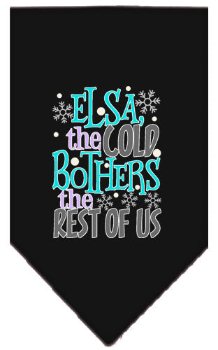 Elsa, The Cold Screen Print Bandana Black Small