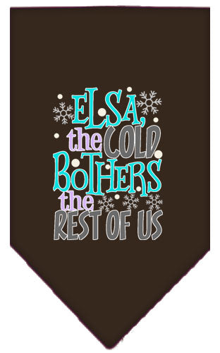 Elsa, The Cold Screen Print Bandana Cocoa Small