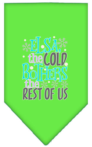 Elsa, The Cold Screen Print Bandana Lime Green Small