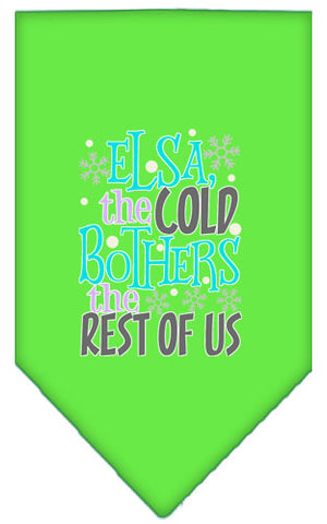 Elsa, The Cold Screen Print Bandana Lime Green Small