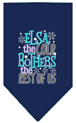 Elsa, The Cold Screen Print Bandana Navy Blue Small