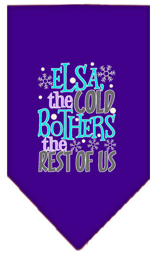 Elsa, The Cold Screen Print Bandana Purple Small