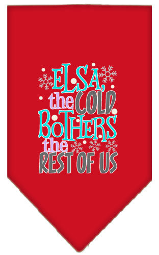 Elsa, The Cold Screen Print Bandana Red Small