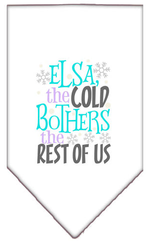 Elsa, The Cold Screen Print Bandana White Small