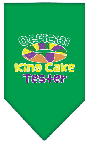 King Cake Taster Screen Print Mardi Gras Bandana Emerald Green Large