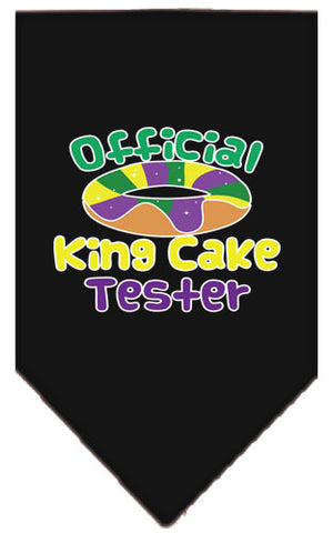 King Cake Taster Screen Print Mardi Gras Bandana Black Small