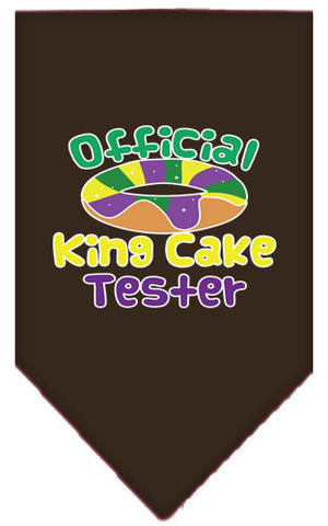 King Cake Taster Screen Print Mardi Gras Bandana Cocoa Small