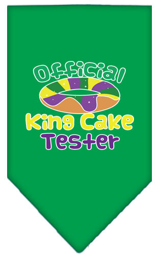 King Cake Taster Screen Print Mardi Gras Bandana Emerald Green Small