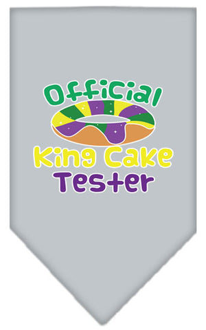 King Cake Taster Screen Print Mardi Gras Bandana Grey Small