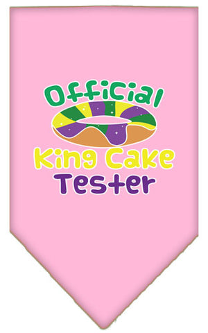 King Cake Taster Screen Print Mardi Gras Bandana Light Pink Small