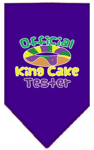 King Cake Taster Screen Print Mardi Gras Bandana Purple Small