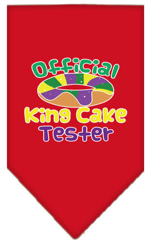 King Cake Taster Screen Print Mardi Gras Bandana Red Small