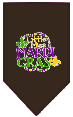 Miss Mardi Gras Screen Print Mardi Gras Bandana Cocoa Large