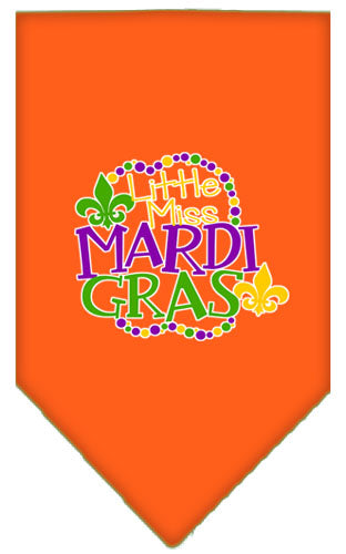 Miss Mardi Gras Screen Print Mardi Gras Bandana Orange Large