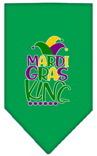 Mardi Gras King Screen Print Mardi Gras Bandana Emerald Green Large