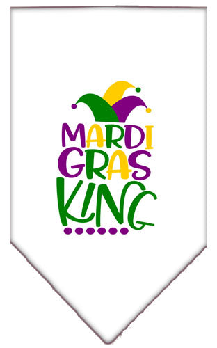 Mardi Gras King Screen Print Mardi Gras Bandana White Large