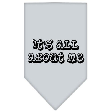 It's All About Me Screen Print Bandana Grey Large