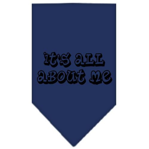 It's All About Me Screen Print Bandana Navy Blue Small