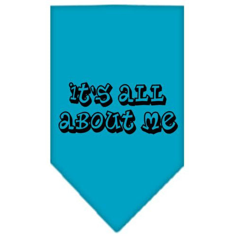 It's All About Me Screen Print Bandana Turquoise Small