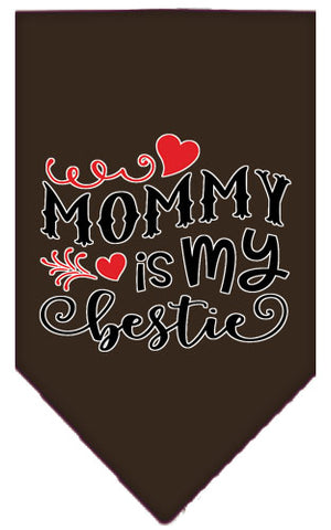 Mommy Is My Bestie Screen Print Pet Bandana Cocoa Large