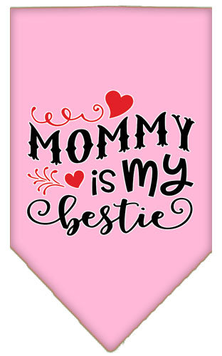 Mommy Is My Bestie Screen Print Pet Bandana Light Pink Large