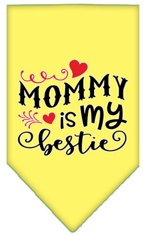 Mommy Is My Bestie Screen Print Pet Bandana Yellow Large