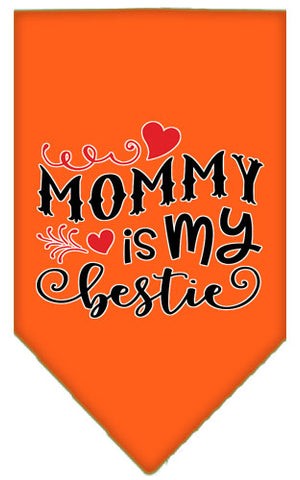 Mommy Is My Bestie Screen Print Pet Bandana Orange Small