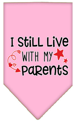 Still Live With My Parents Screen Print Pet Bandana Light Pink Large