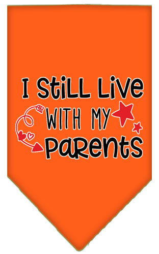 Still Live With My Parents Screen Print Pet Bandana Orange Large