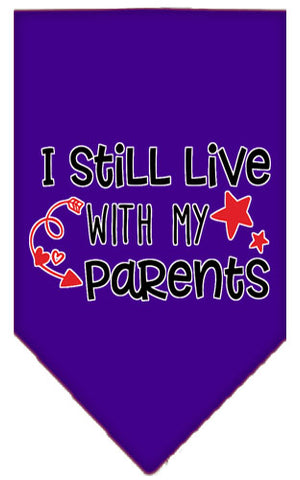 Still Live With My Parents Screen Print Pet Bandana Purple Large