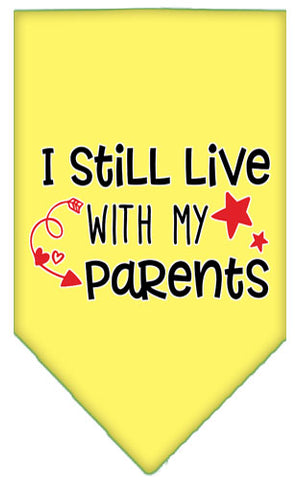 Still Live With My Parents Screen Print Pet Bandana Yellow Large