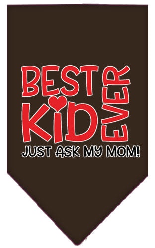 Ask My Mom Screen Print Pet Bandana Cocoa Large