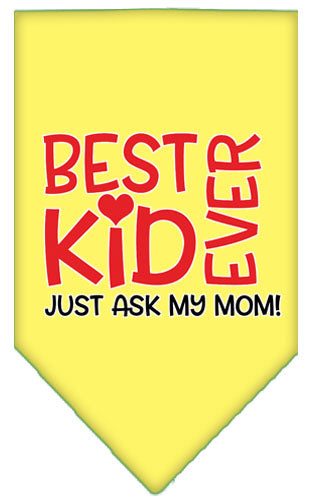 Ask My Mom Screen Print Pet Bandana Yellow Large