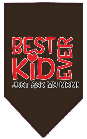 Ask My Mom Screen Print Pet Bandana Cocoa Small