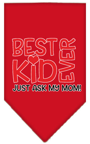 Ask My Mom Screen Print Pet Bandana Red Small