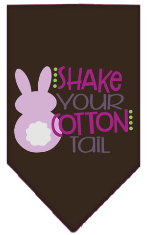 Shake Your Cotton Tail Screen Print Pet Bandana Cocoa Large