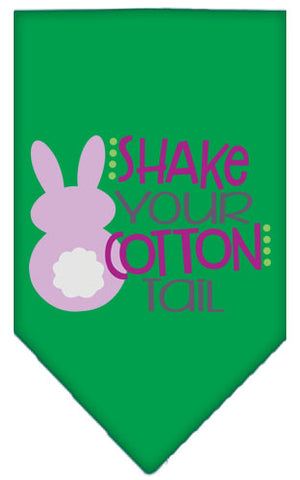 Shake Your Cotton Tail Screen Print Pet Bandana Emerald Green Large