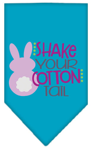 Shake Your Cotton Tail Screen Print Pet Bandana Turquoise Large