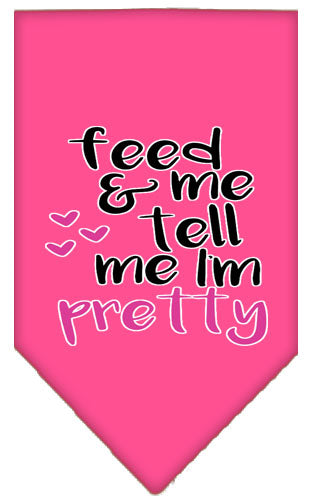 Tell Me I'm Pretty Screen Print Pet Bandana Bright Pink Large